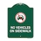 Signmission Designer Series Sign No Vehicles on Sidewalk, Green & White Aluminum Sign, 18" x 24", GW-1824-23551 A-DES-GW-1824-23551 - alternate 1
